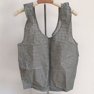 EUC BAGGU Gray Grid Print Reusable Eco Shopping Bag Tote Purse Standard size